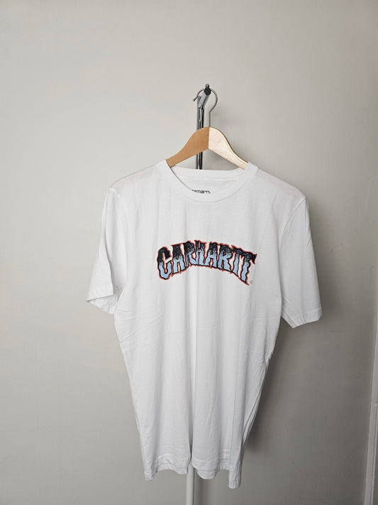 Carharrt WIP Sleeve Big Print Top/T-Shirt - S/Small - White