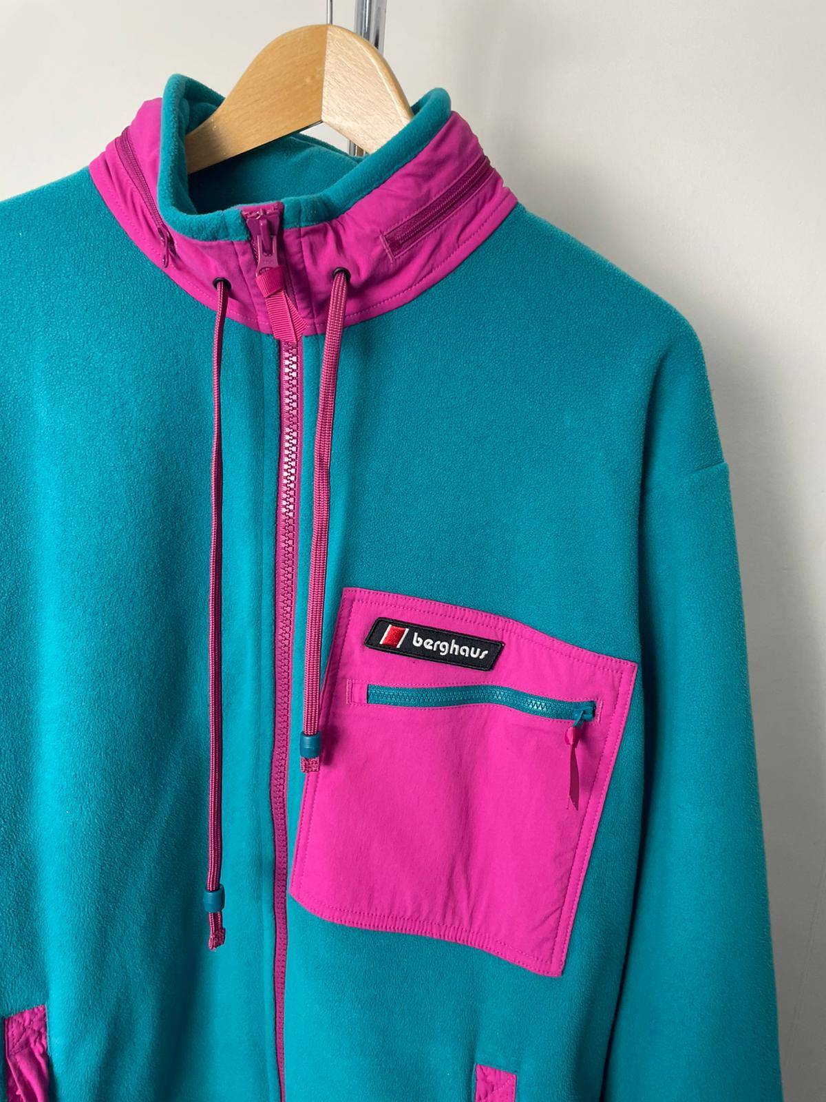 Berghaus Ascent 91 Hooded Fleece Jacket - XL/Extra Large Unisex Aqua Green/Pink