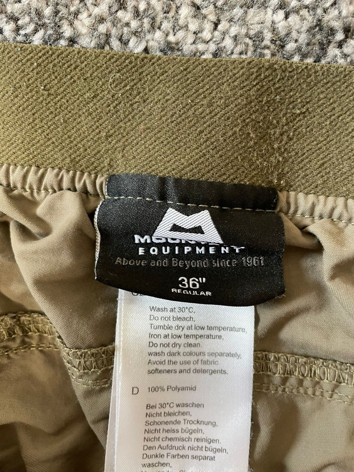 Mountain Equipment Men's Activewear Hiking/Walking Shorts - 36R - Khaki