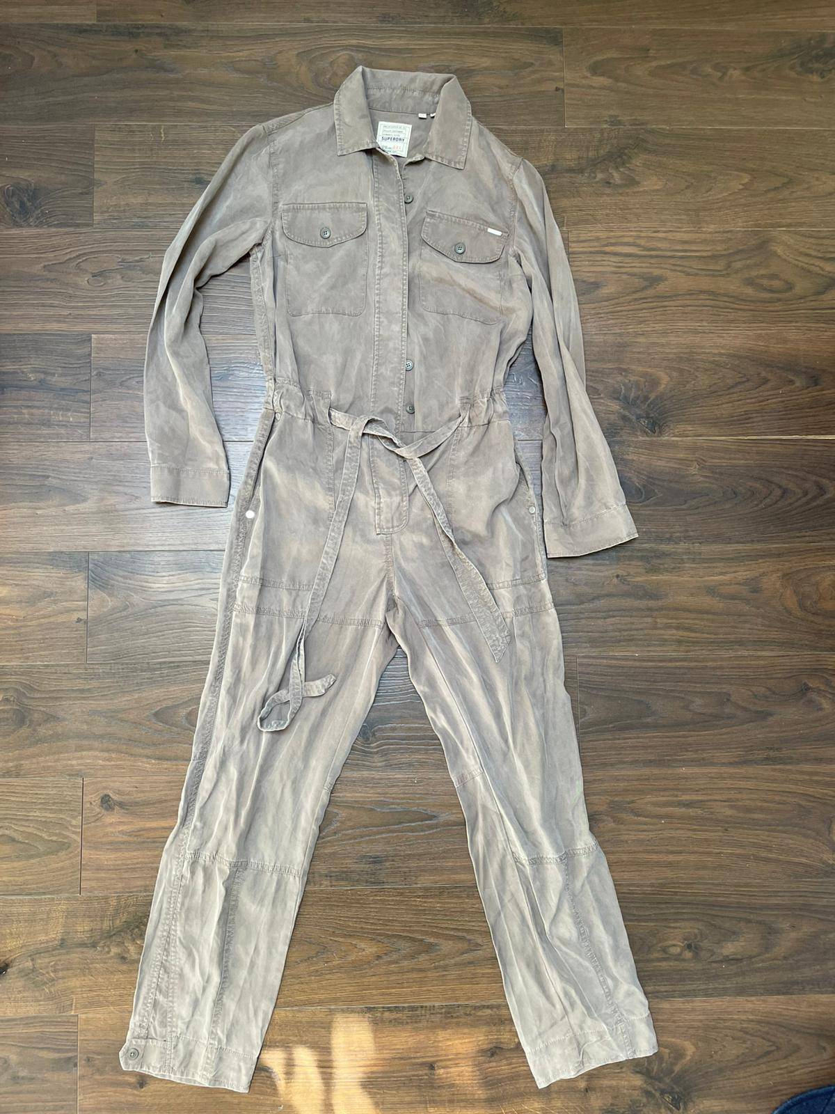 Superdry Women's Button Front Utility Jump Suit/Boiler Suit - UK 8 - Grey