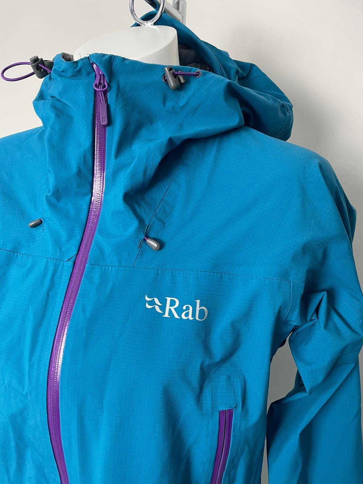 Rab Women's Full Zip Hooded Waterproof Lightweight Hiking/Walking Jacket - UK 12