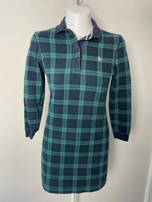 Jack Wills Women's Tartan/Plaid Popover Preppy Shirt Style Dress - UK 8 - Green
