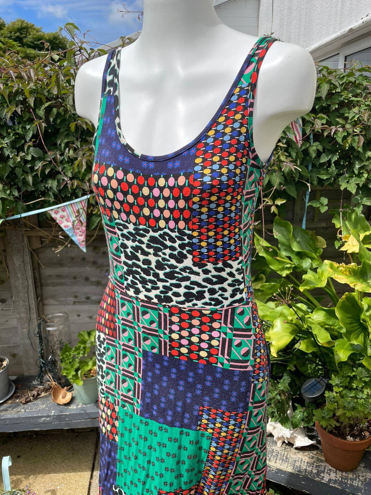Joe Brows Women's Patchwork Pattern Sleeveless Maxi Dress - UK 10