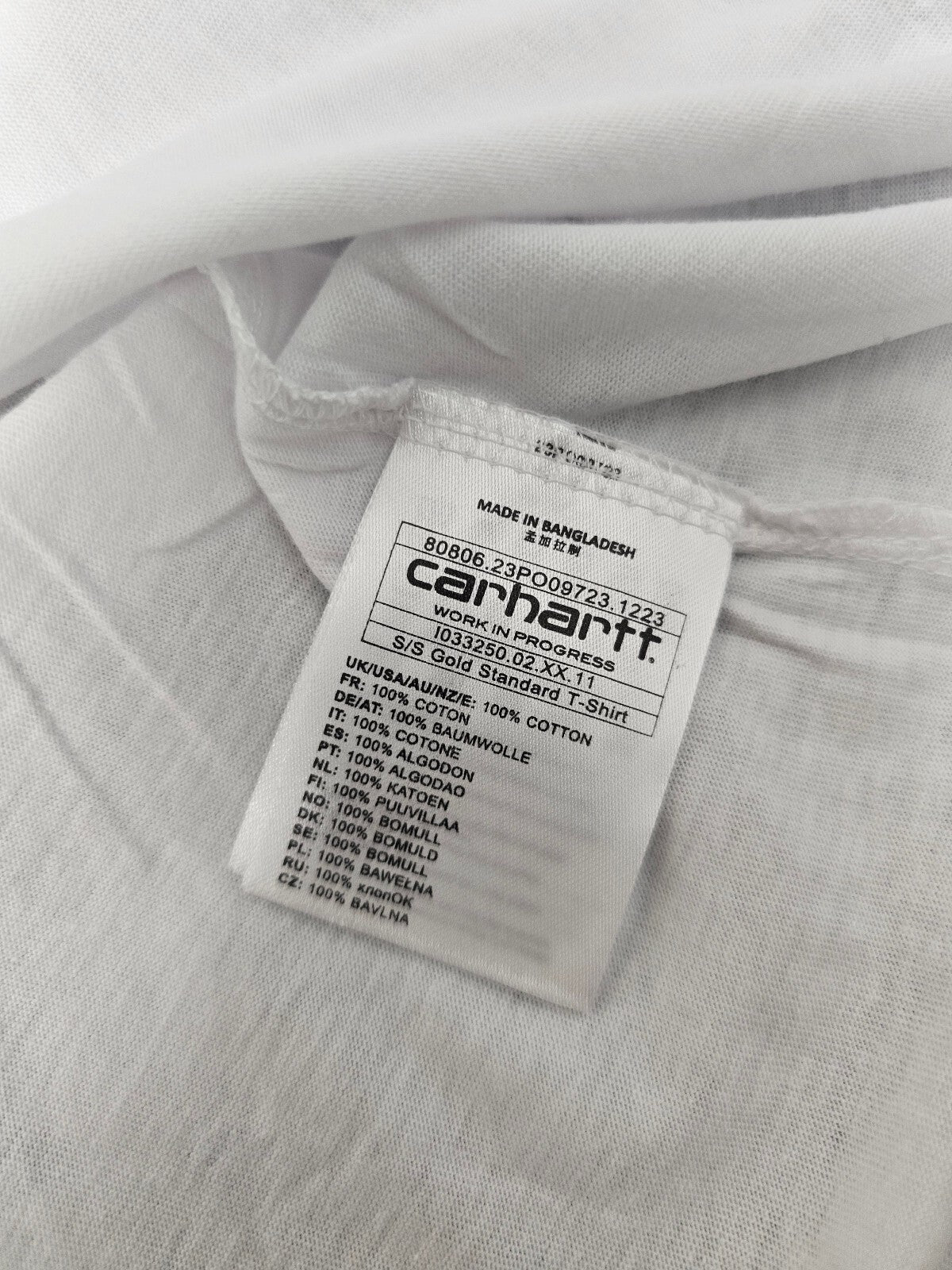 Carharrt WIP Gold Standard Short Sleeve T-Shirt/Tee/Top - L/Large - White