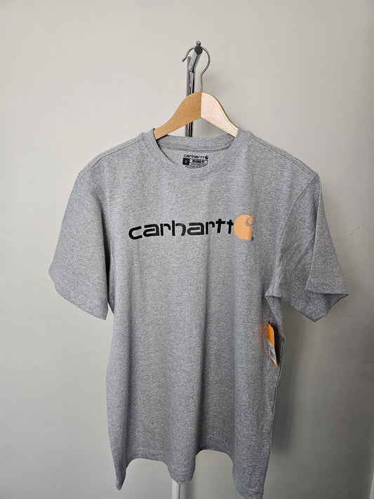 Carharrt Men's Short Sleeve Graphic Spellout Tee/T-Shirt/Top - S/Small - Grey