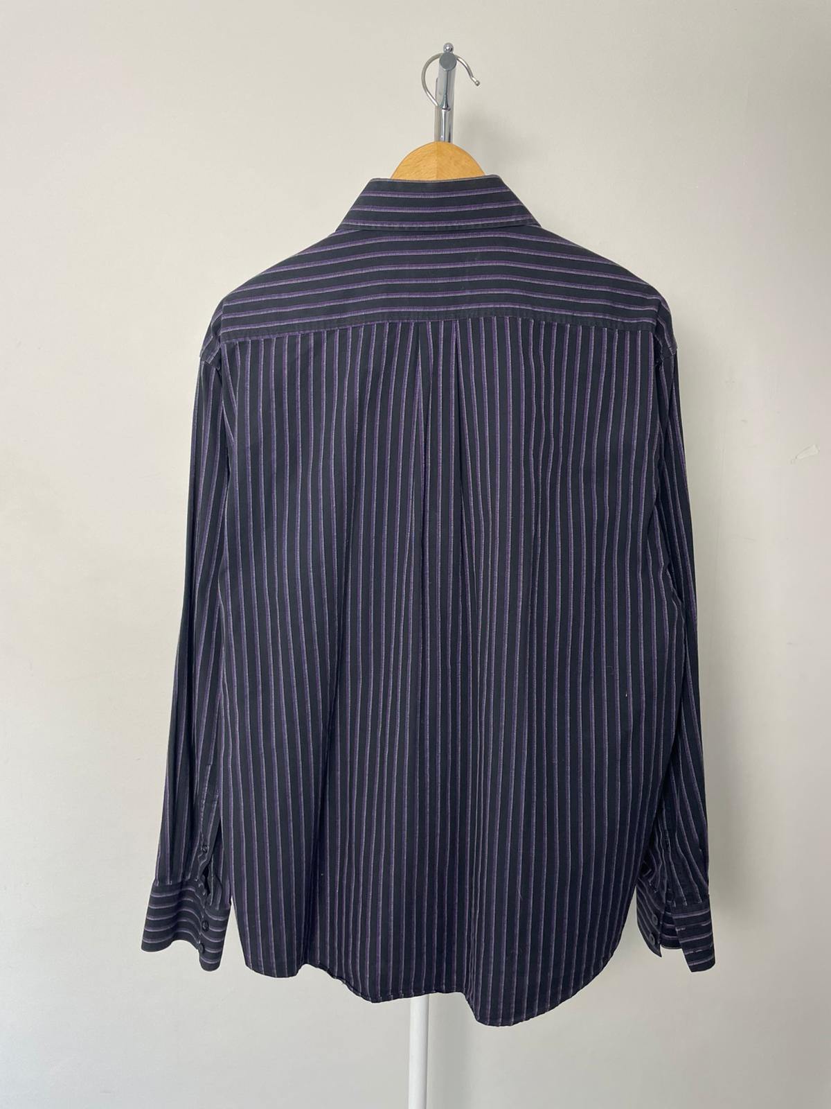 YSL Yves Saint Laurent Vintage 80s/90s Men's Long Sleeve Striped Shirt - L/Large