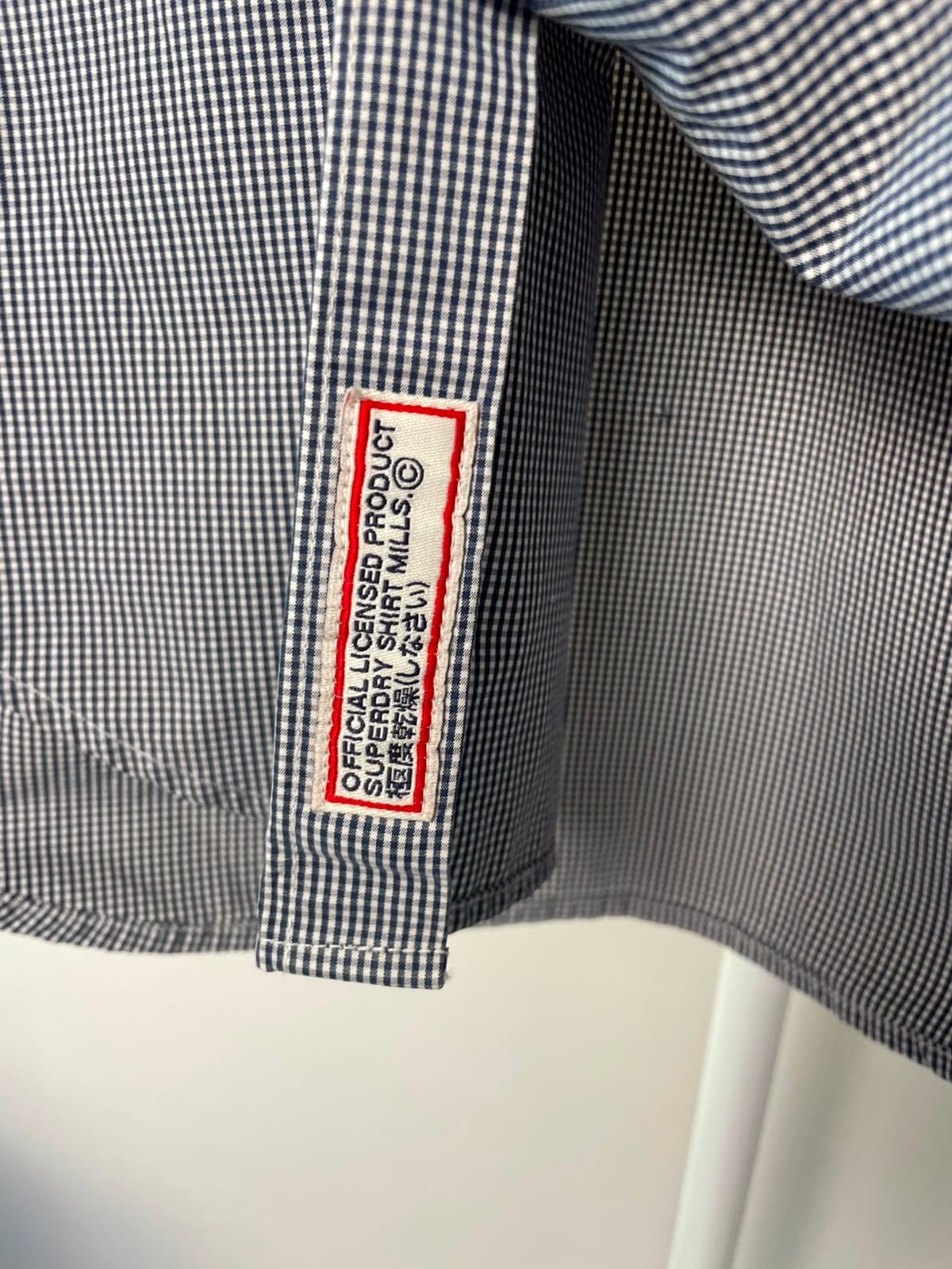 Superdry Men's Short Sleeve Oxford Style Button Up Shirt - M/Medium - Navy/Check
