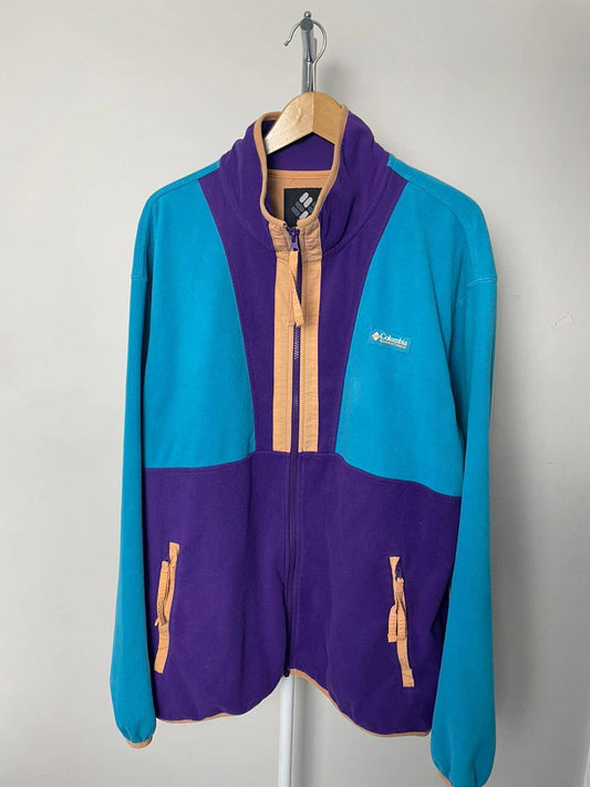 Columbia Men's Full Zip Retro Style Back Bowl Fleece Jacket - XL/Extra Large