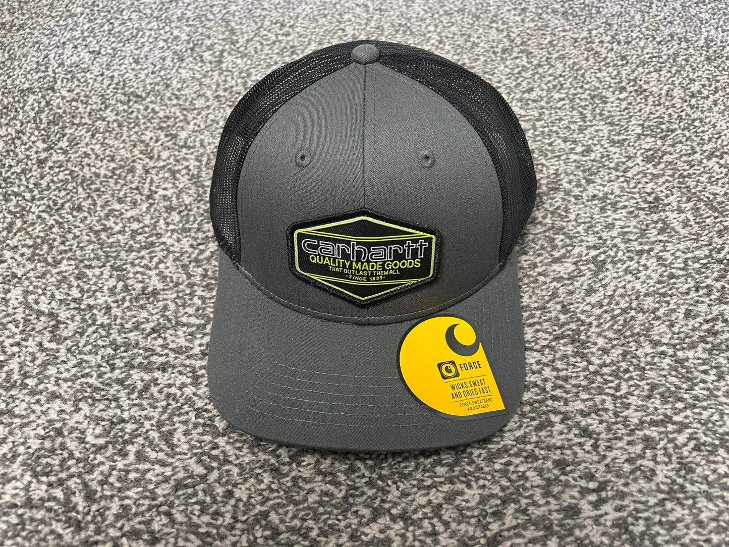 Carhaart Force Casual Fast Drying Truckers/Trucker Style Hat/Cap Dark Grey/Black