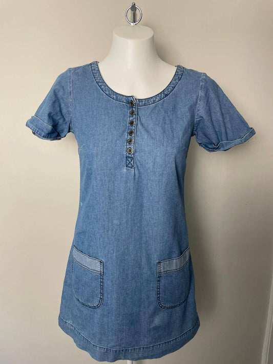 Fat Face Women's Denim Utility Style Shirt Dress - UK 10 - Blue