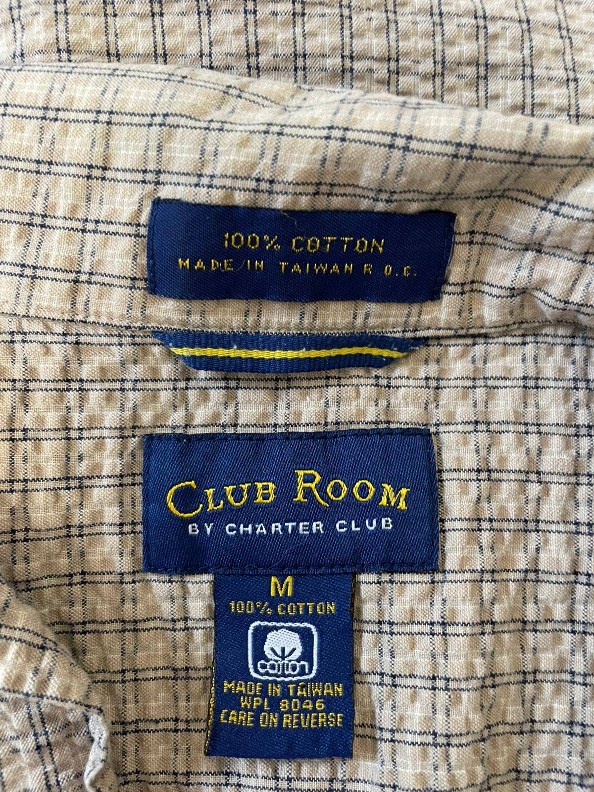 Club Room By Charter Club Men's Short Sleeve Waffle Style Check Shirt - M/Medium