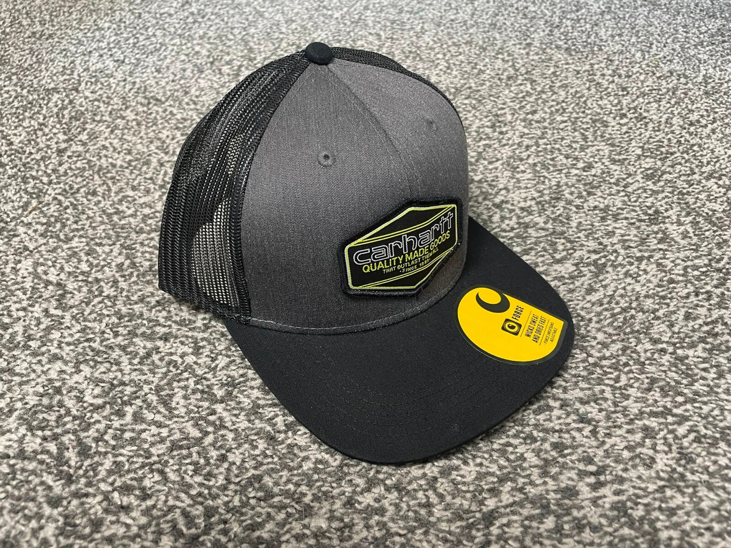 Carhaart Force Casual Fast Drying Truckers/Trucker Style Hat/Cap Dark Grey/Black