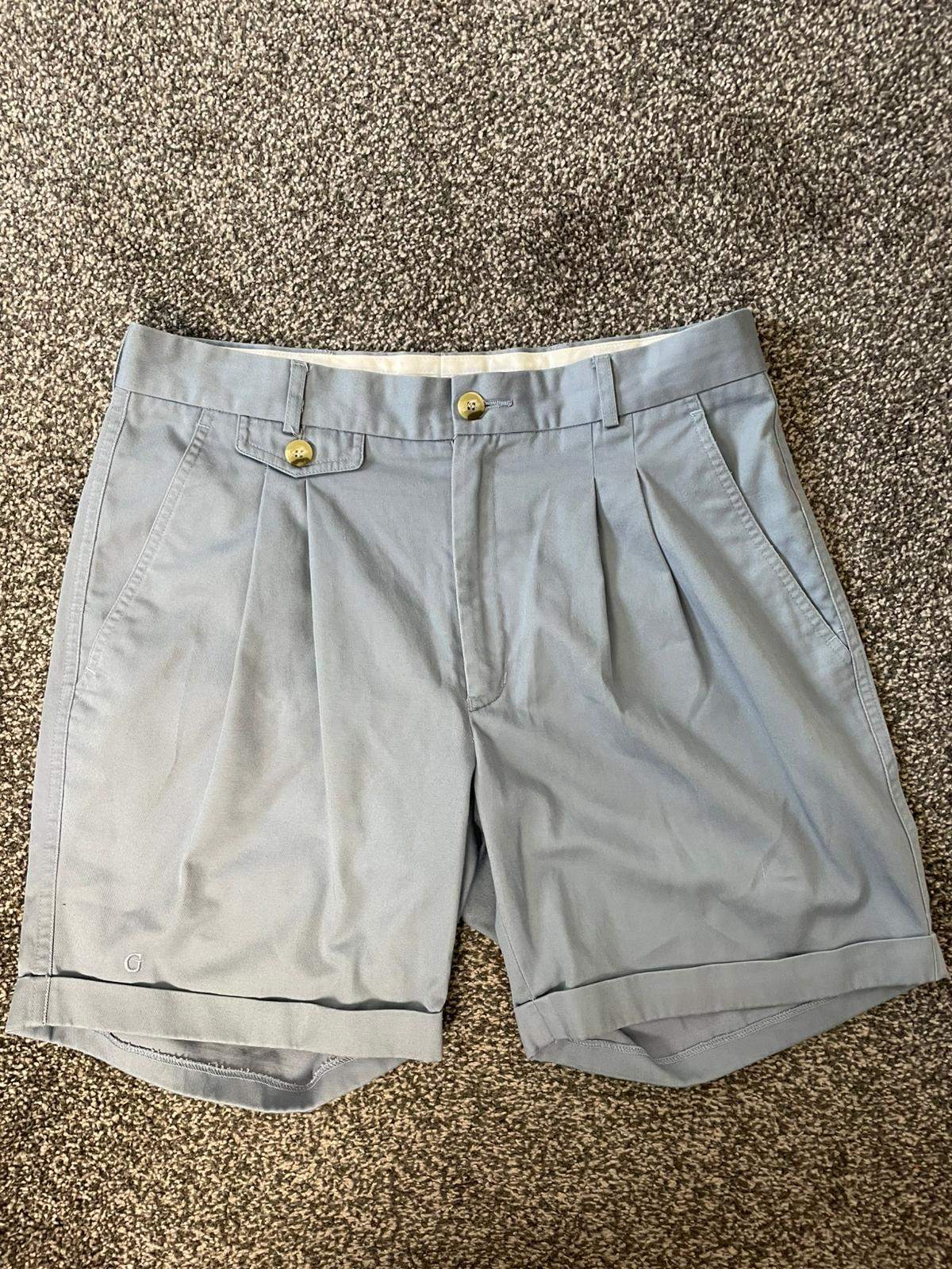 Gabicci Men's Vintage 80's/90's Navy/Naval Style Chino Shorts - 34 - Light Blue