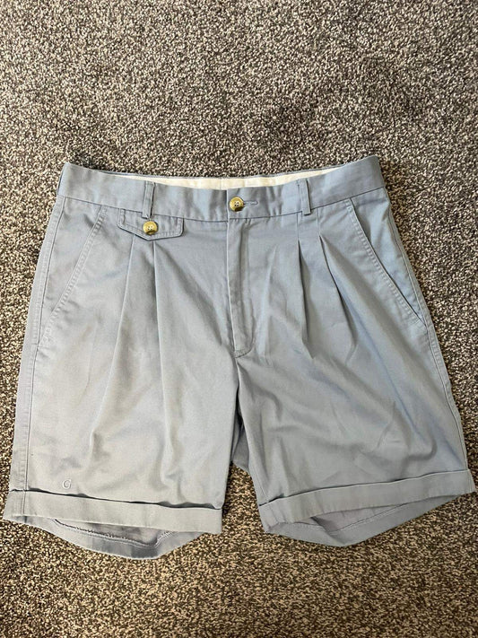 Gabicci Men's Vintage 80's/90's Navy/Naval Style Chino Shorts - 34 - Light Blue