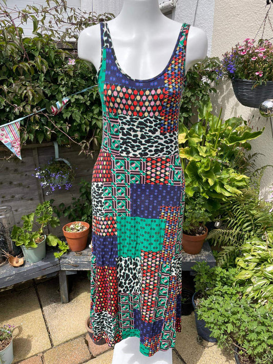 Joe Brows Women's Patchwork Pattern Sleeveless Maxi Dress - UK 10