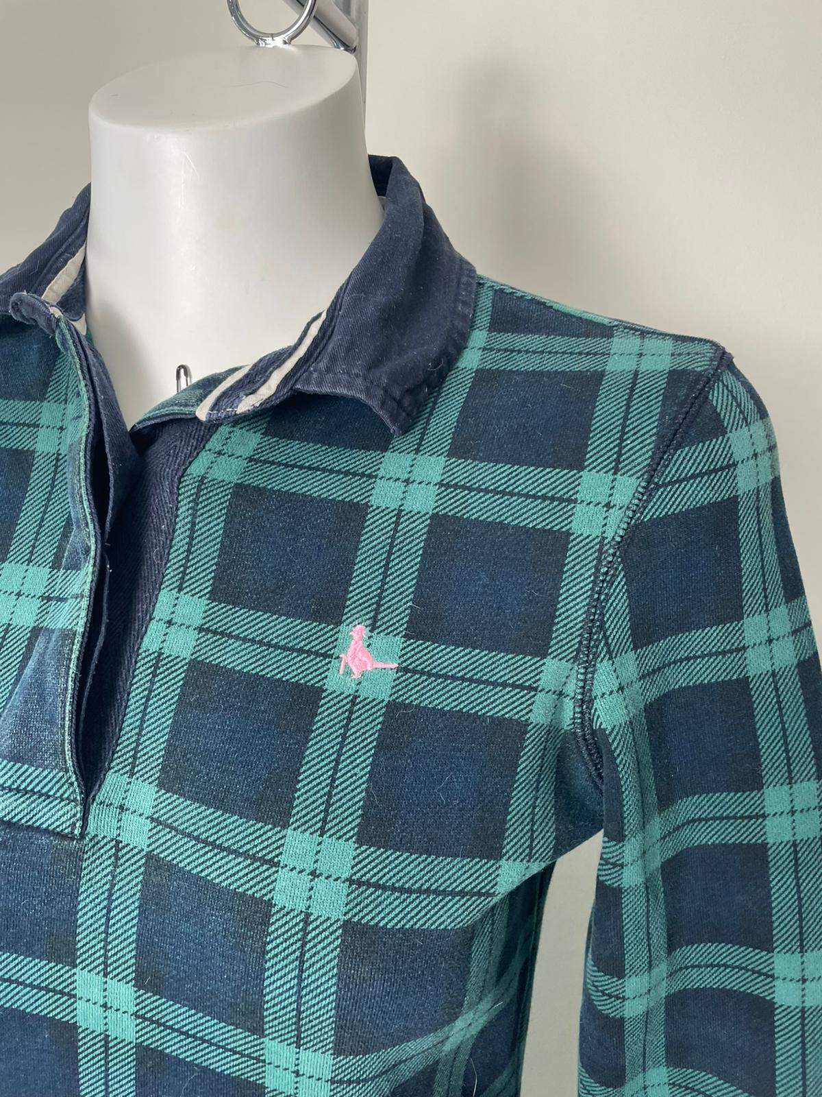Jack Wills Women's Tartan/Plaid Popover Preppy Shirt Style Dress - UK 8 - Green