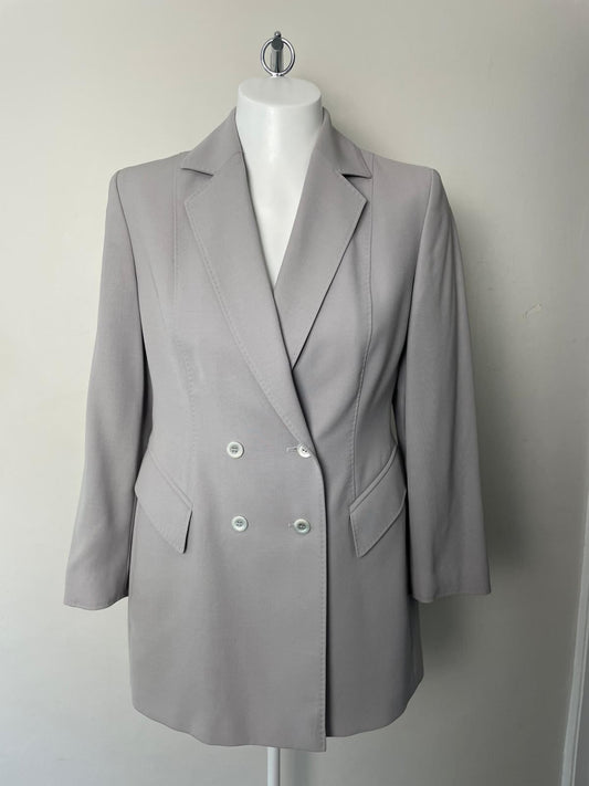 Jaeger 'Made In Italy' Women's Double Breasted Blazer Jacket - UK 12 - Grey