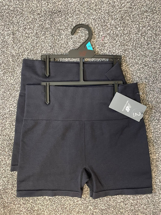 New Balance Women's Legging style Ribbed Shorts - L/Large - Black - 2 Pack