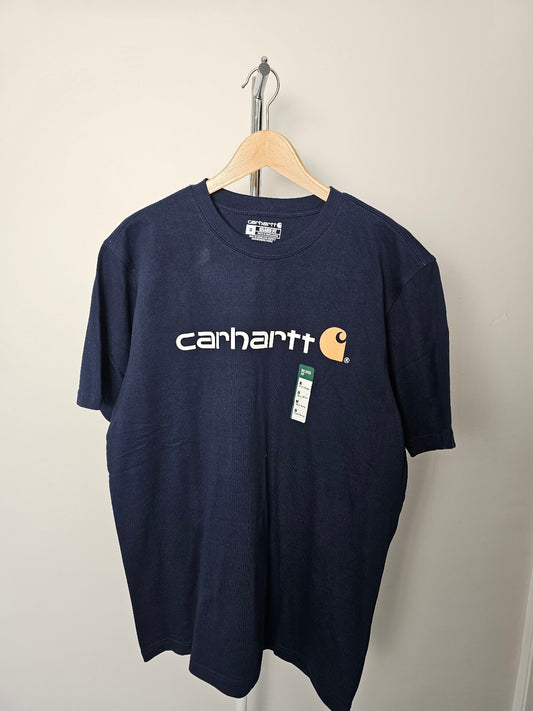 Carharrt Men's Short Sleeve Graphic Spellout Tee/T-Shirt/Top - M/Medium - Navy