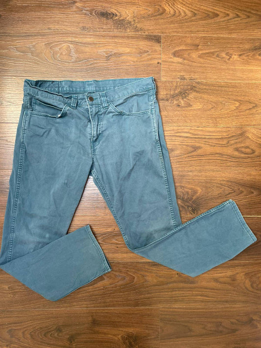 Levi's Men's Washed Teal Blue Faded Chino Pants/Trousers - W34/L28