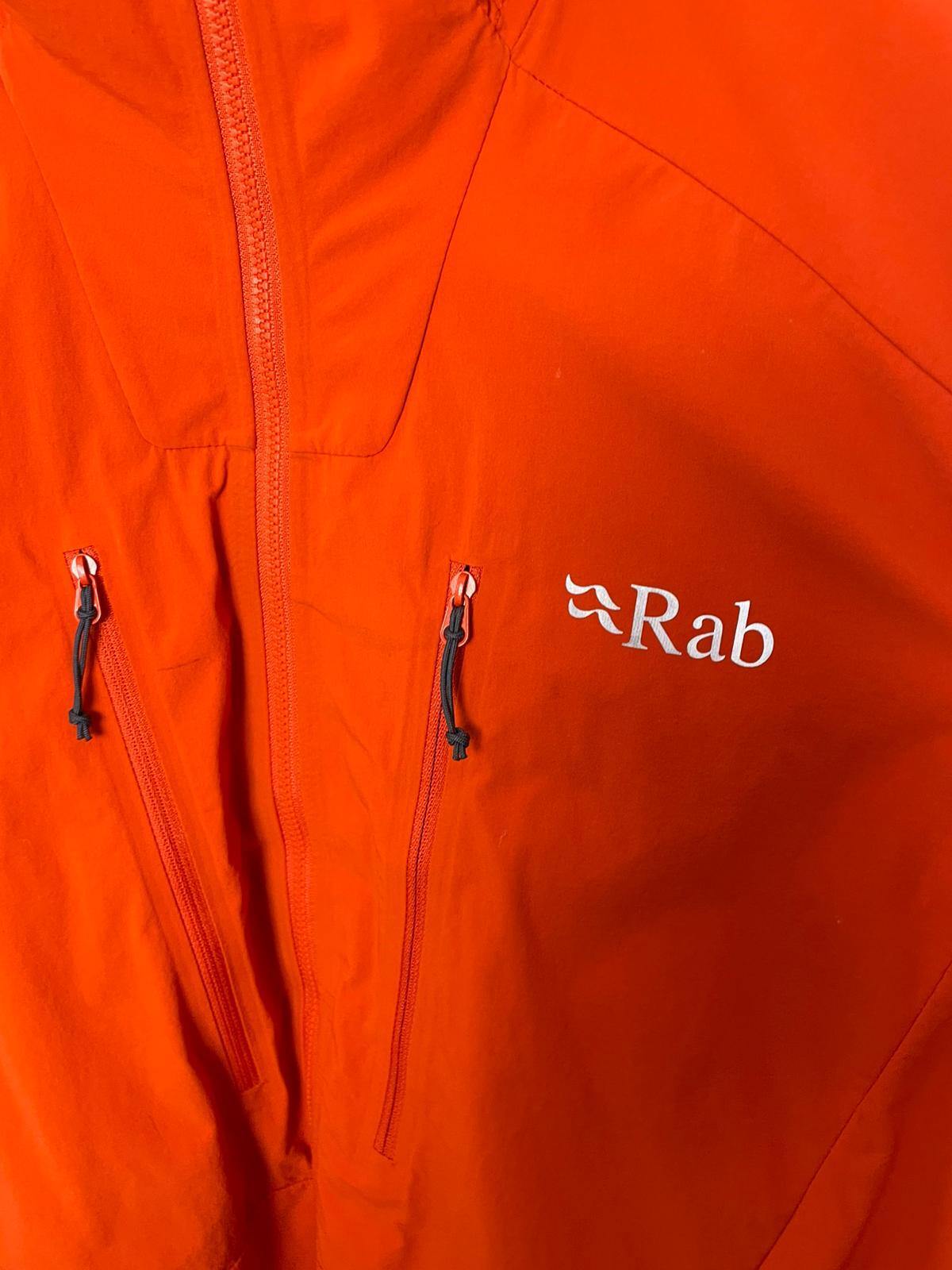 Rab Men's Full Zip Hooded Windbreaker Style Lightweight Jacket - M/Medium - Red
