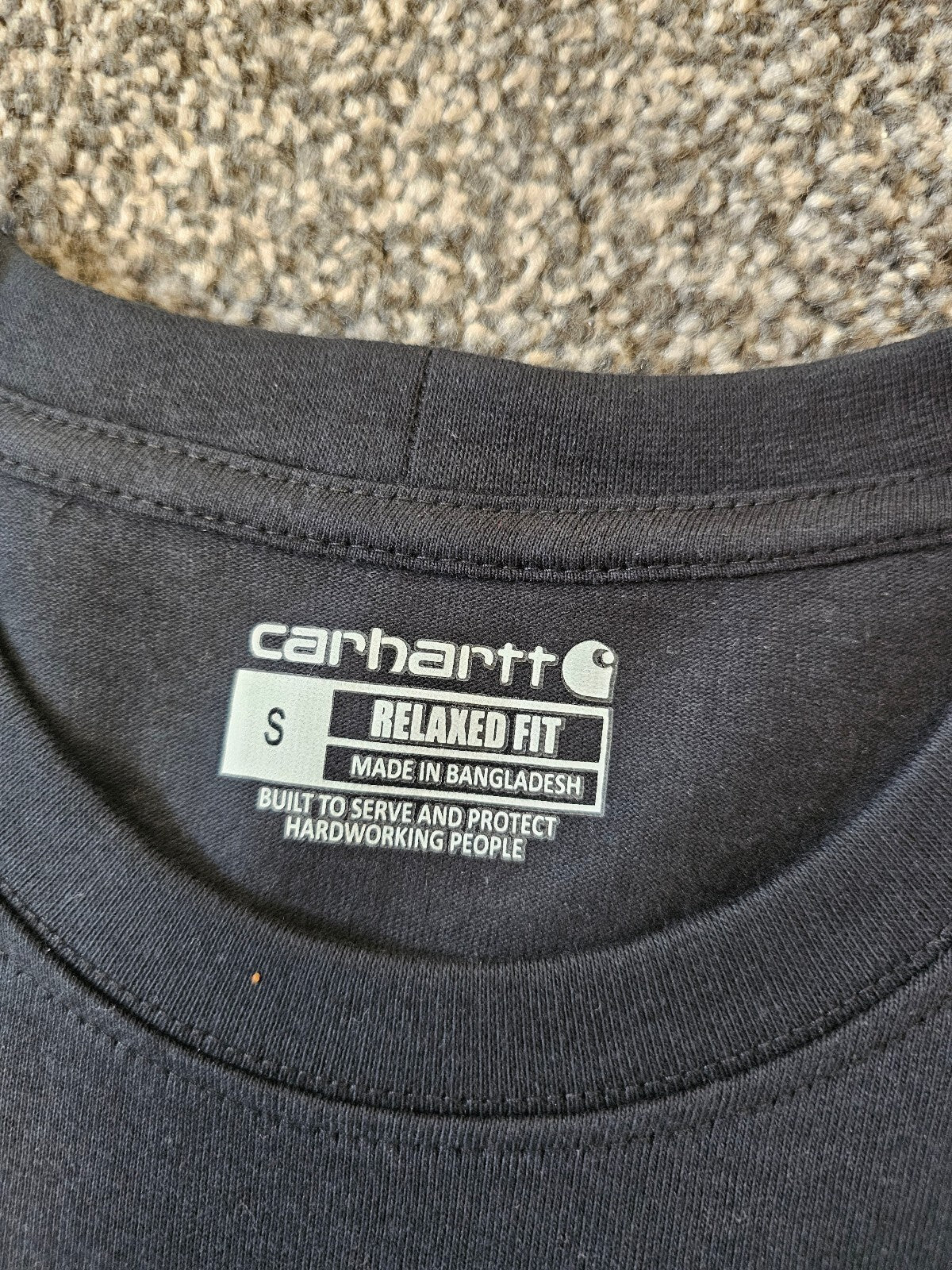 Carharrt Men's Short Sleeve Graphic Spellout Tee/T-Shirt/Top - S/Small - Black