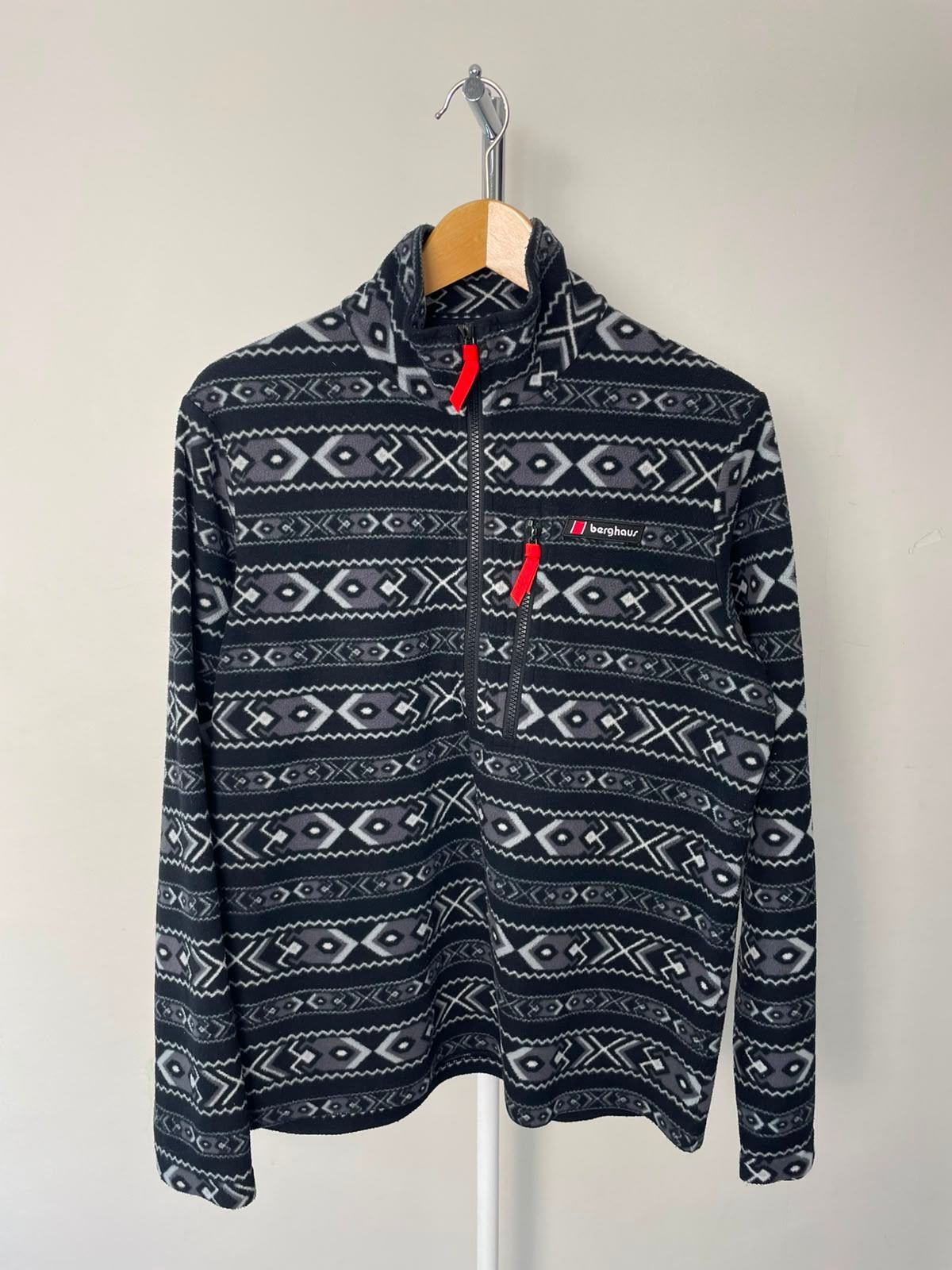 Berghaus Dean Street 1/4 Zip Pullover Lightweight Aztec Print Fleece Jumper - M