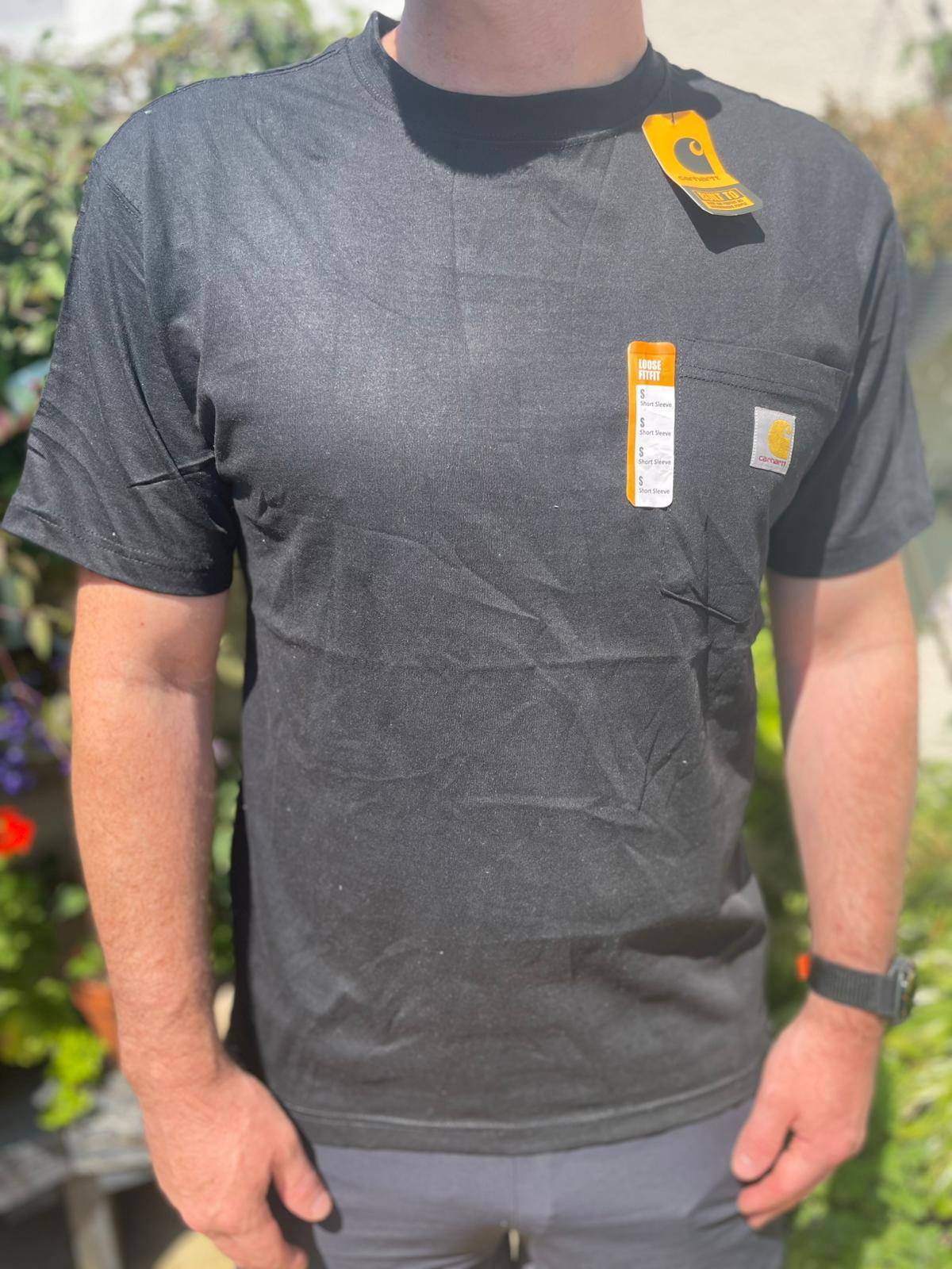 Carharrt Men's Relaxed Fit Short Sleeve Pocket Top/T-Shirt - S/Small (M/L) Black