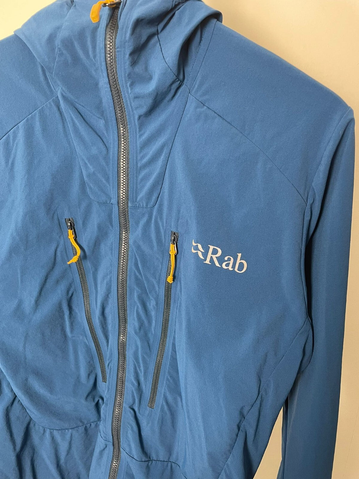 Rab Men's Full Zip Hooded Windbreaker Style Lightweight Jacket - S/Small - Blue