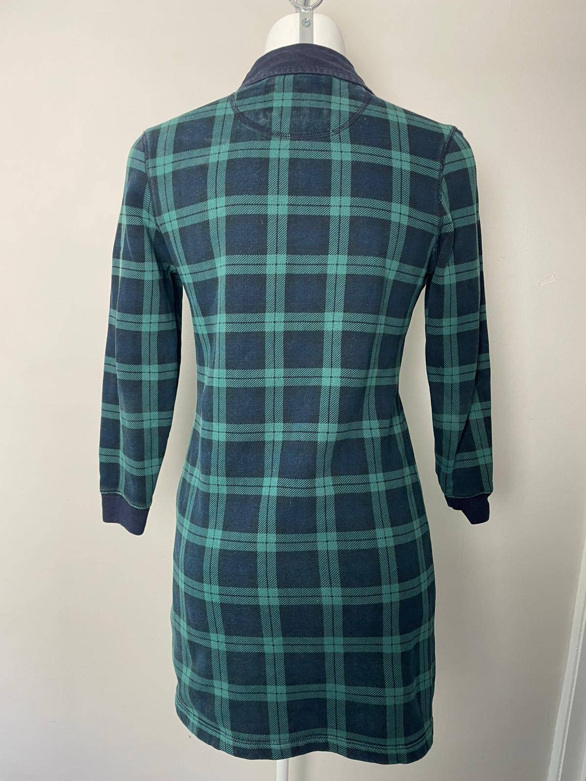 Jack Wills Women's Tartan/Plaid Popover Preppy Shirt Style Dress - UK 8 - Green