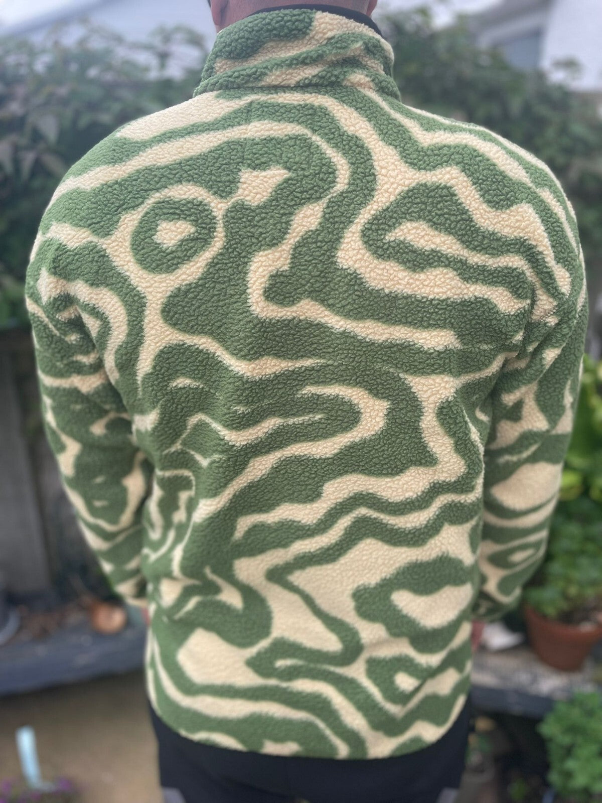 Columbia Men's Pullover Snap Button Pattern Fleece Jumper - M/Medium