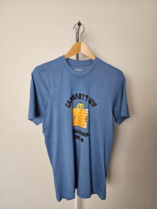 Carharrt WIP Gold Standard Sleeve Big Print Top/T-Shirt - S/Small - Blue