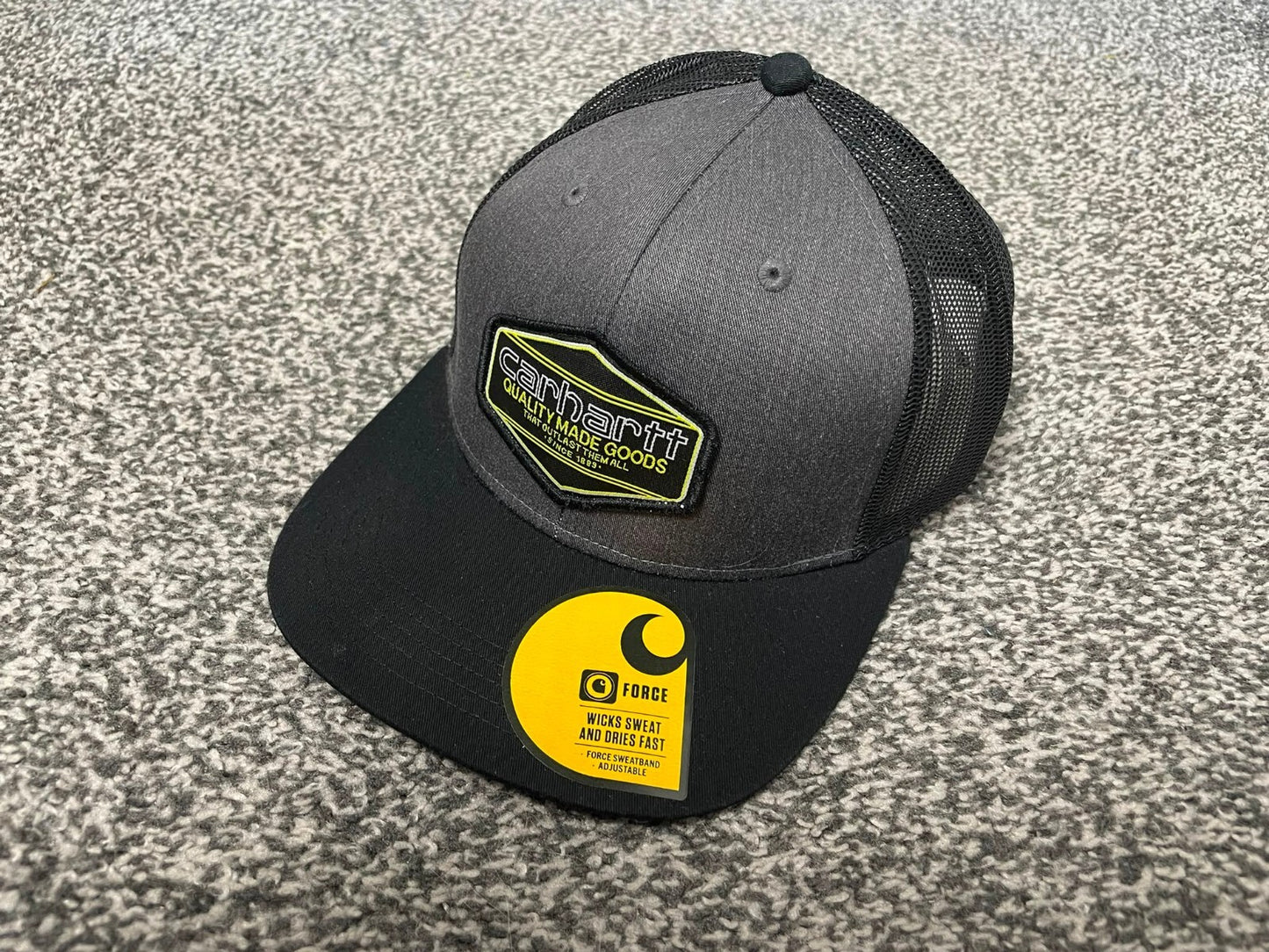 Carhaart Force Casual Fast Drying Truckers/Trucker Style Hat/Cap Dark Grey/Black