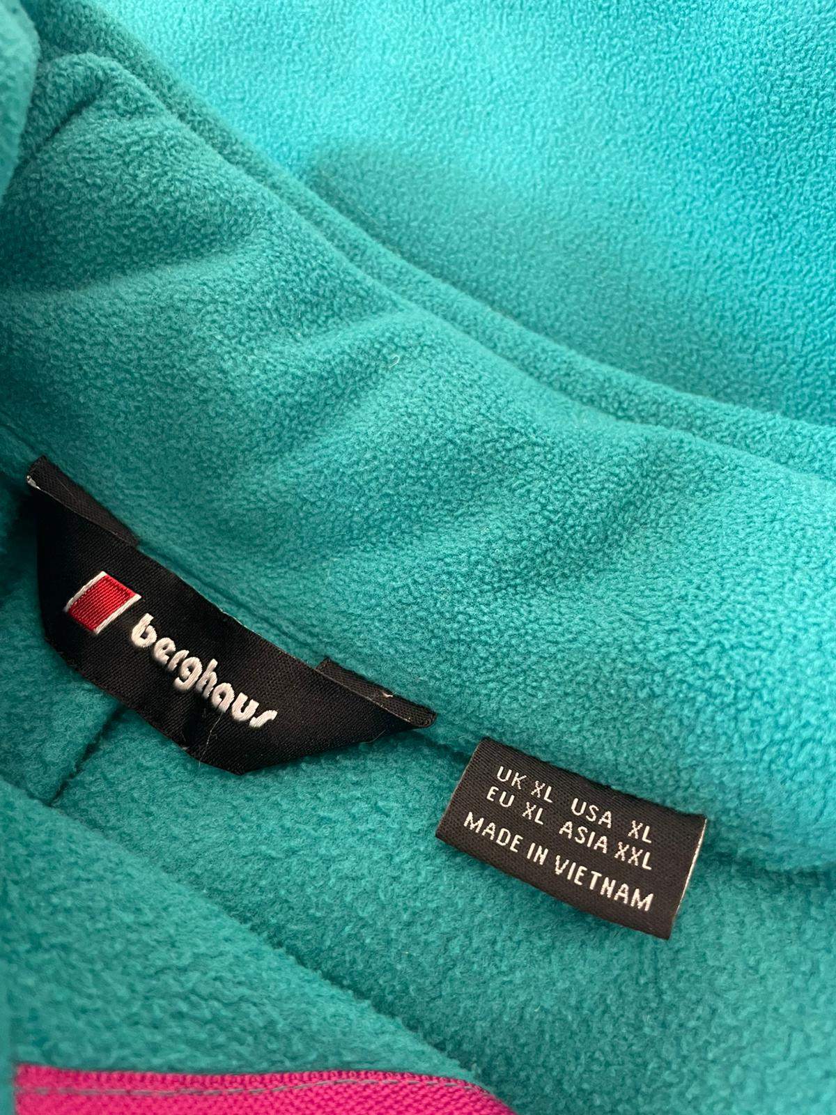 Berghaus Ascent 91 Hooded Fleece Jacket - XL/Extra Large Unisex Aqua Green/Pink