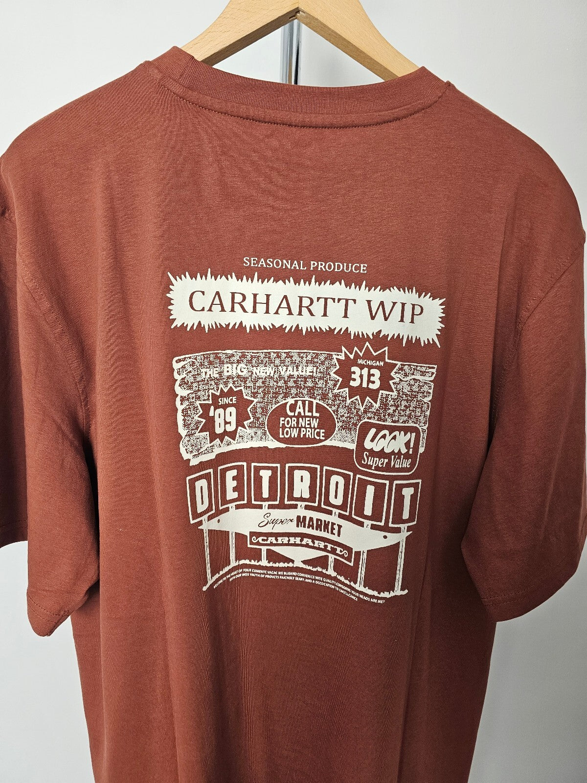Carharrt WIP Detroit Michigan Produce Short Sleeve T-Shirt/Top/Tee - 2XL/XXL