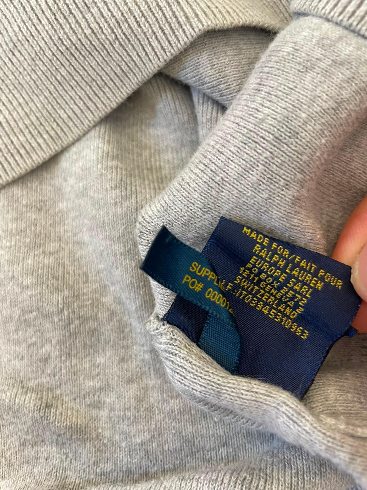 Ralph Lauren Pima Cotton V Neck Pullover Sweater/Jumper - XXL/2XL - Grey