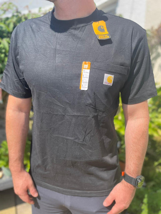 Carharrt Men's Relaxed Fit Short Sleeve Pocket Top/T-Shirt - S/Small (M/L) Black