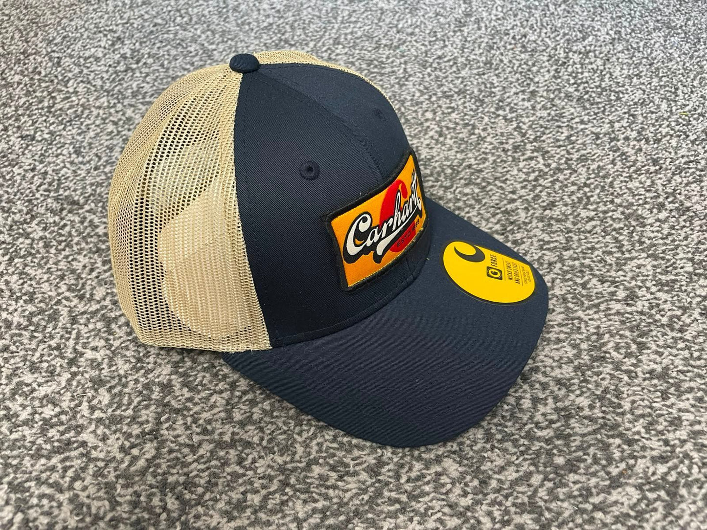 Carhaart Force Casual Fast Drying Truckers/Trucker Style Hat/Cap - Navy/Beige