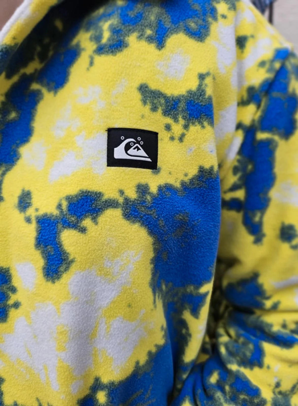 Quiksilver Abstract Pattern Unisex Fleece Button Up Jacket/Shacket - S/Small