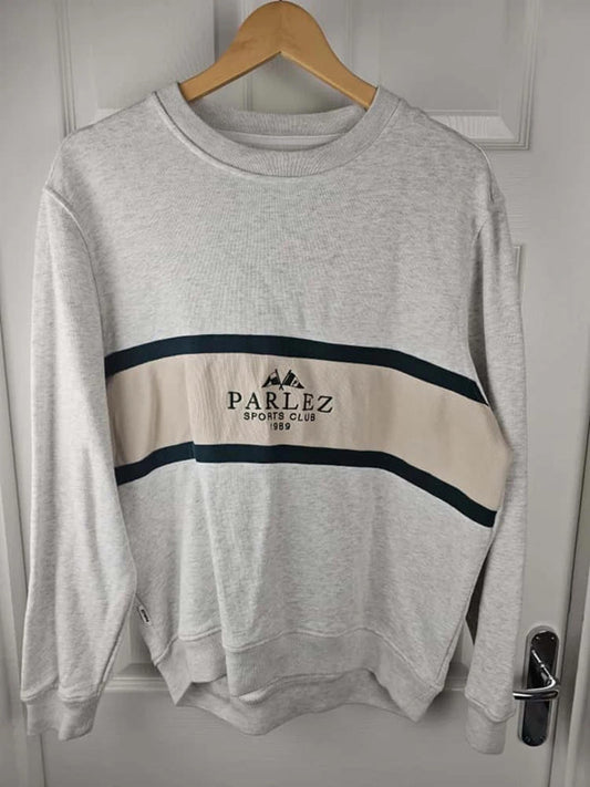 Parlez Sports Mens Grey Pullover Sweatshirt Crew Neck Jumper - M/Medium