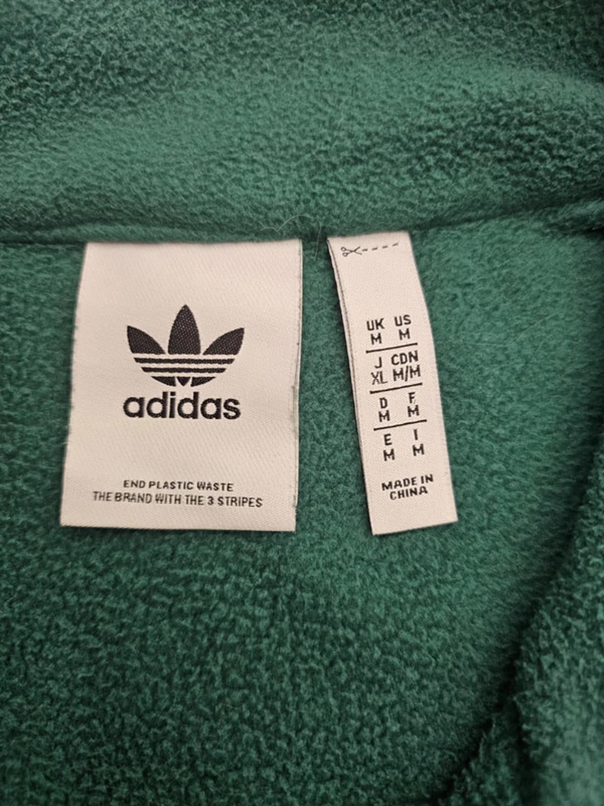 Adidas Originals Snap Button Pullover Fleece Jumper - M/Medium - Green/Purple
