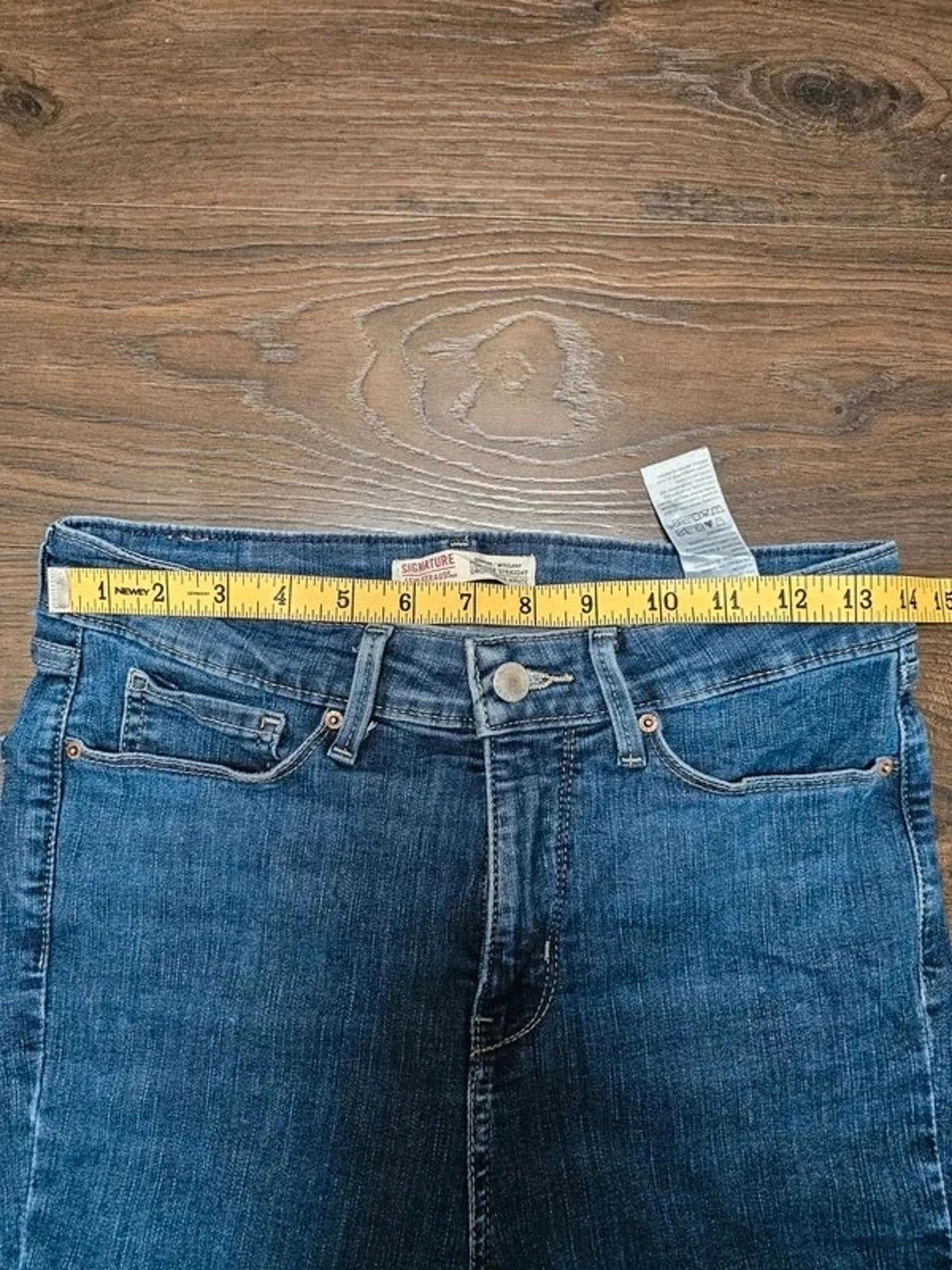 Levi's Womens Blue Jeans Shaping High Rise Straight 4 W27/30L 8-10 Denim Trouser