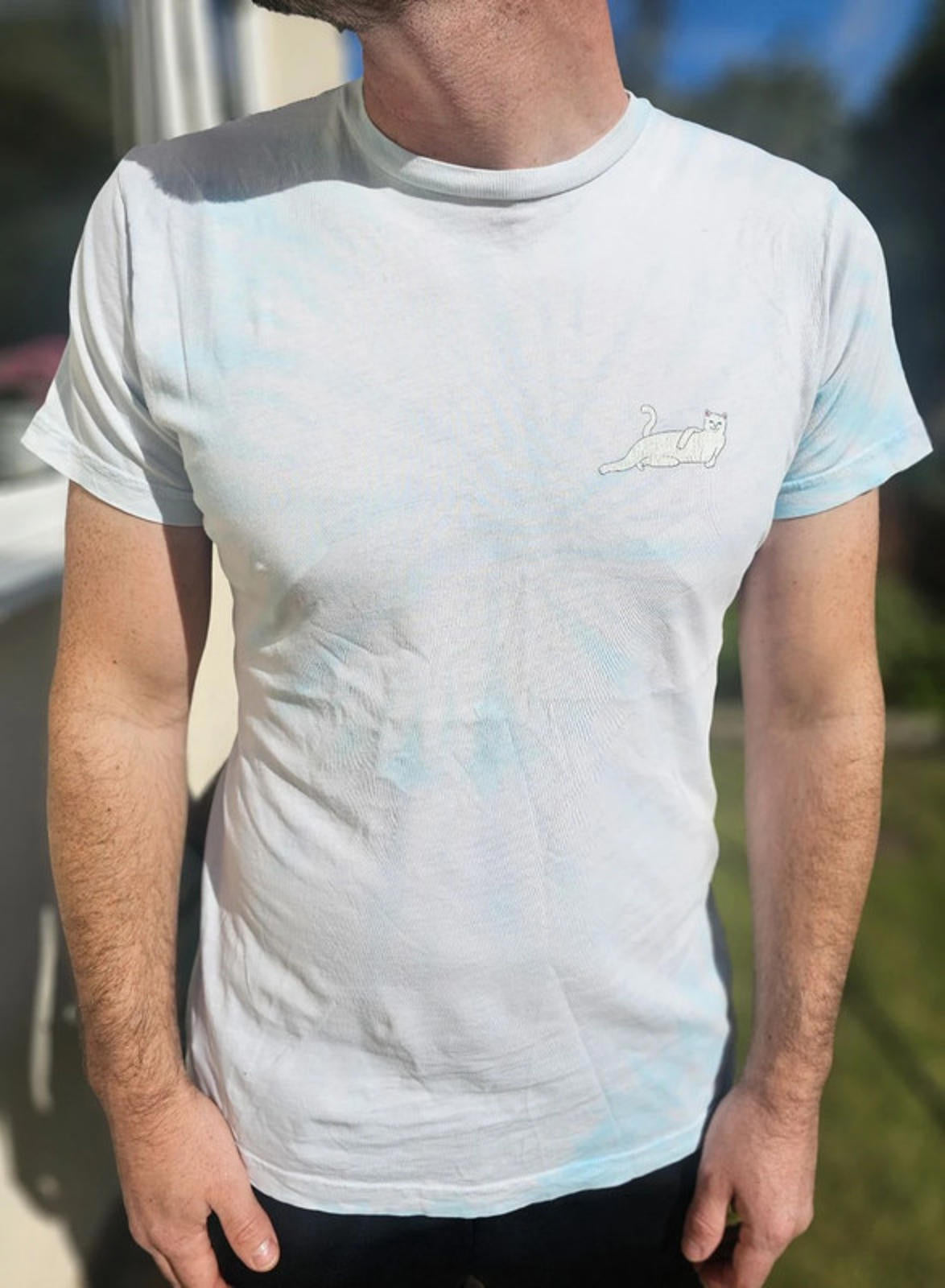Ripndip Unisex Short Sleeve 'Lying Cat' Big Print Short Sleeve T-Shirt - M