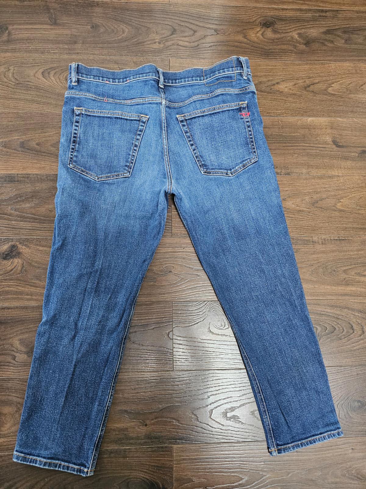 Diesel Mens Button Fly Blue Jeans Regular Taper Fit W36/26L Denim