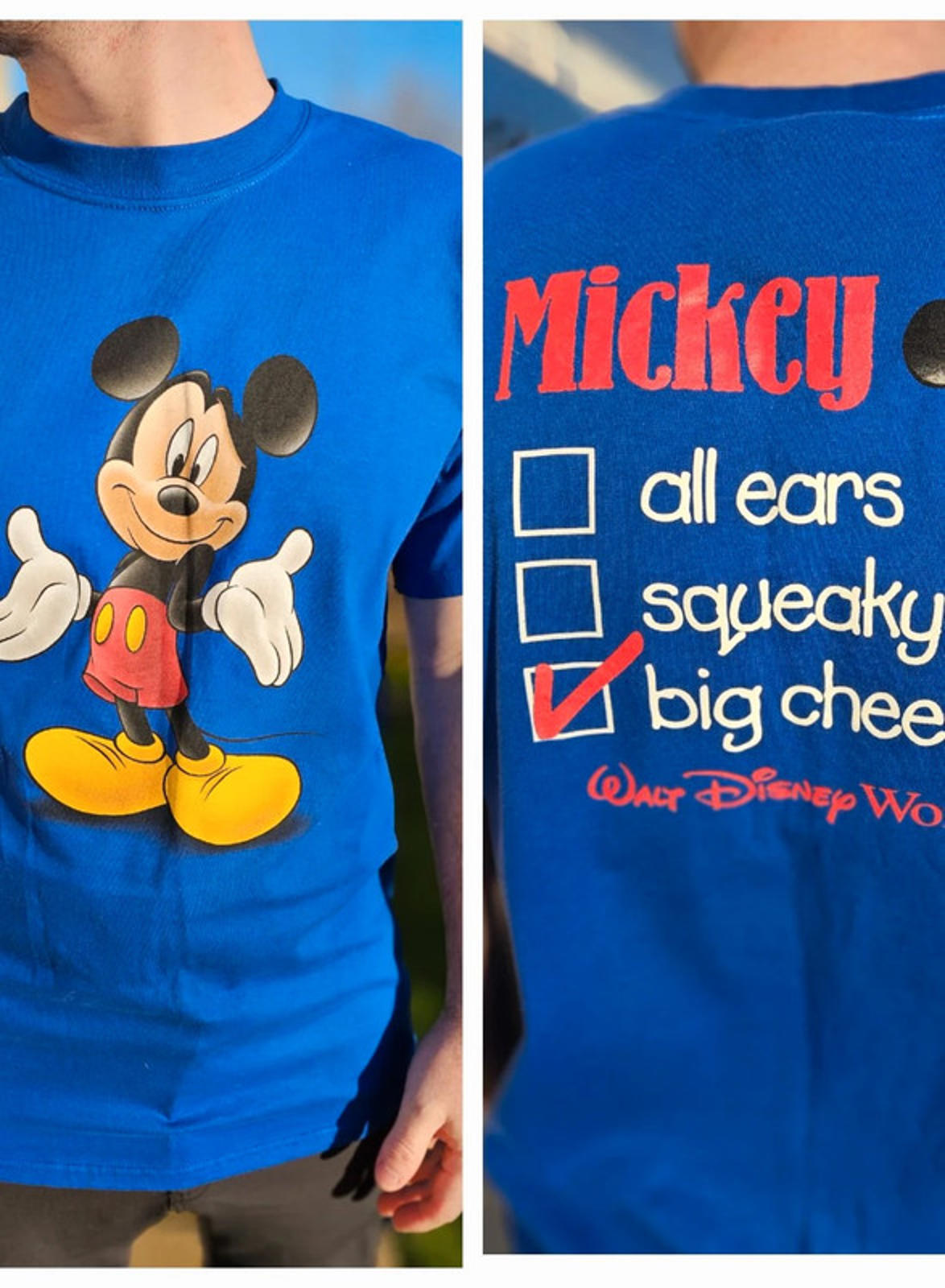 Genuine Walt Disney World Blue Mickey Mouse Short Sleeve T-Shirt - M