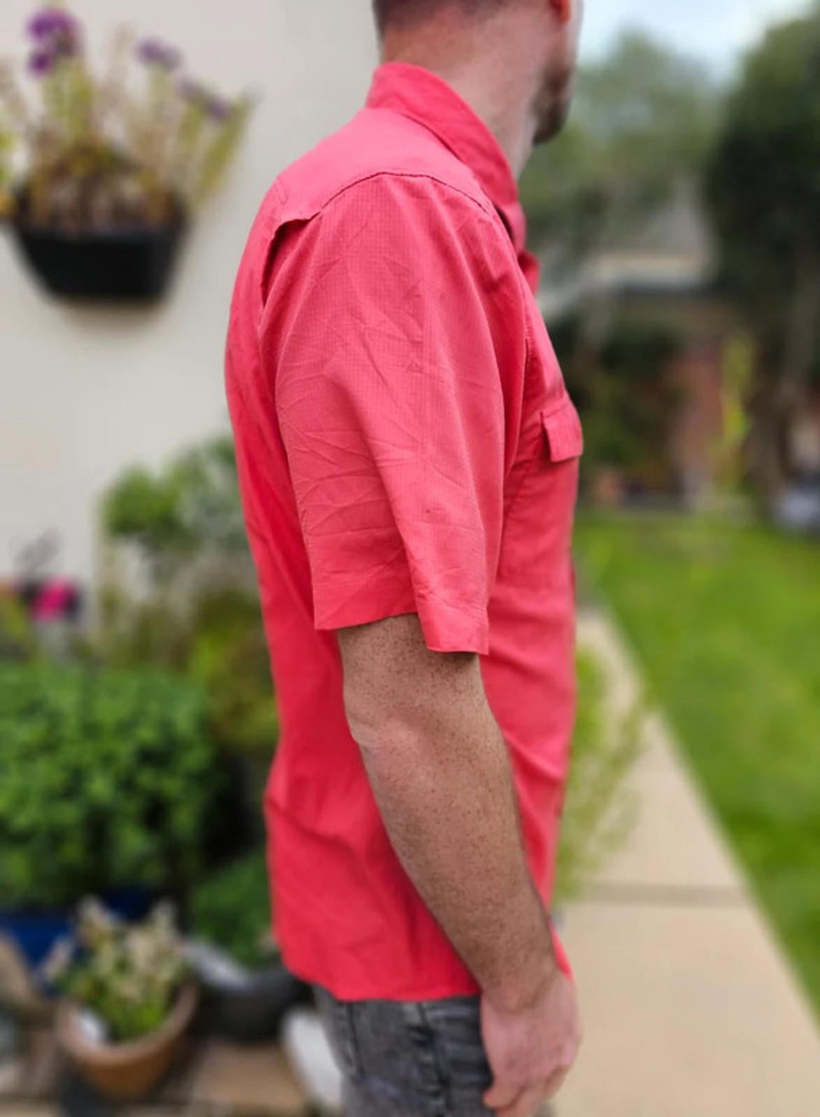 Columbia Omni-Shade Technical Short Sleeve Collared Button Up Shirt - L/Large