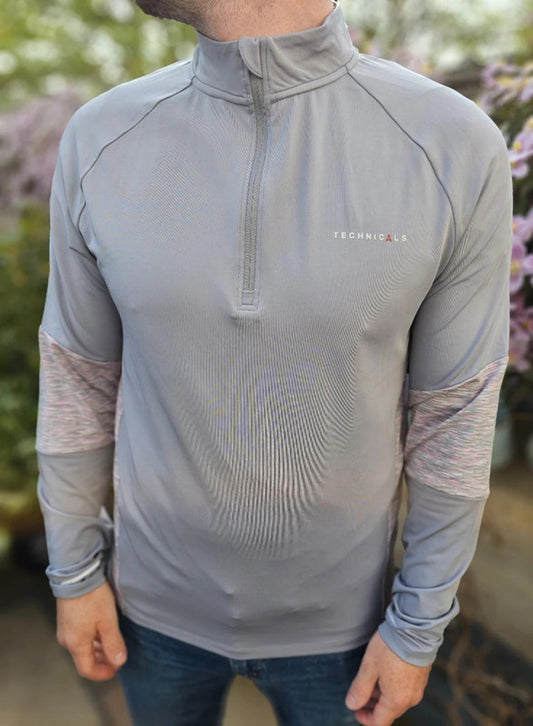 Technicals Long Sleeve Quarter Zip Top Grey - L/Large