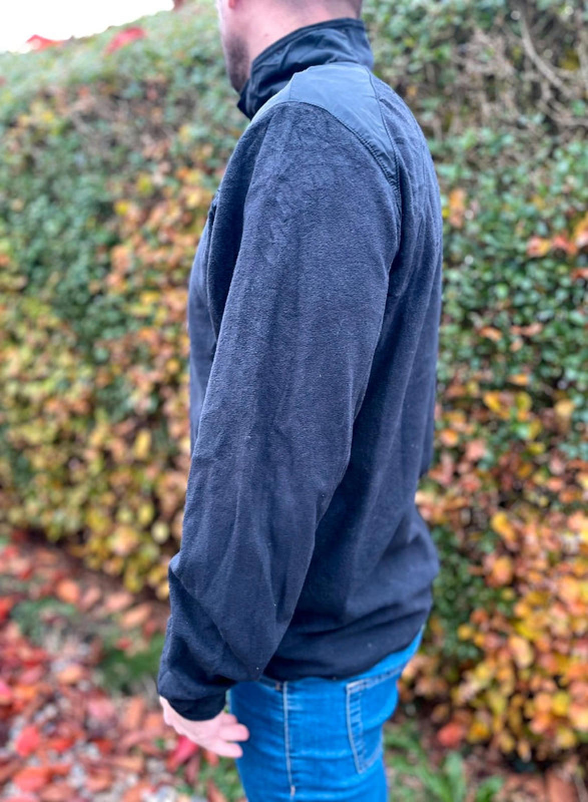 Vintage Nike Silver Tag 1/4 Zip Fleece Pullover Jumper Black - L/Large
