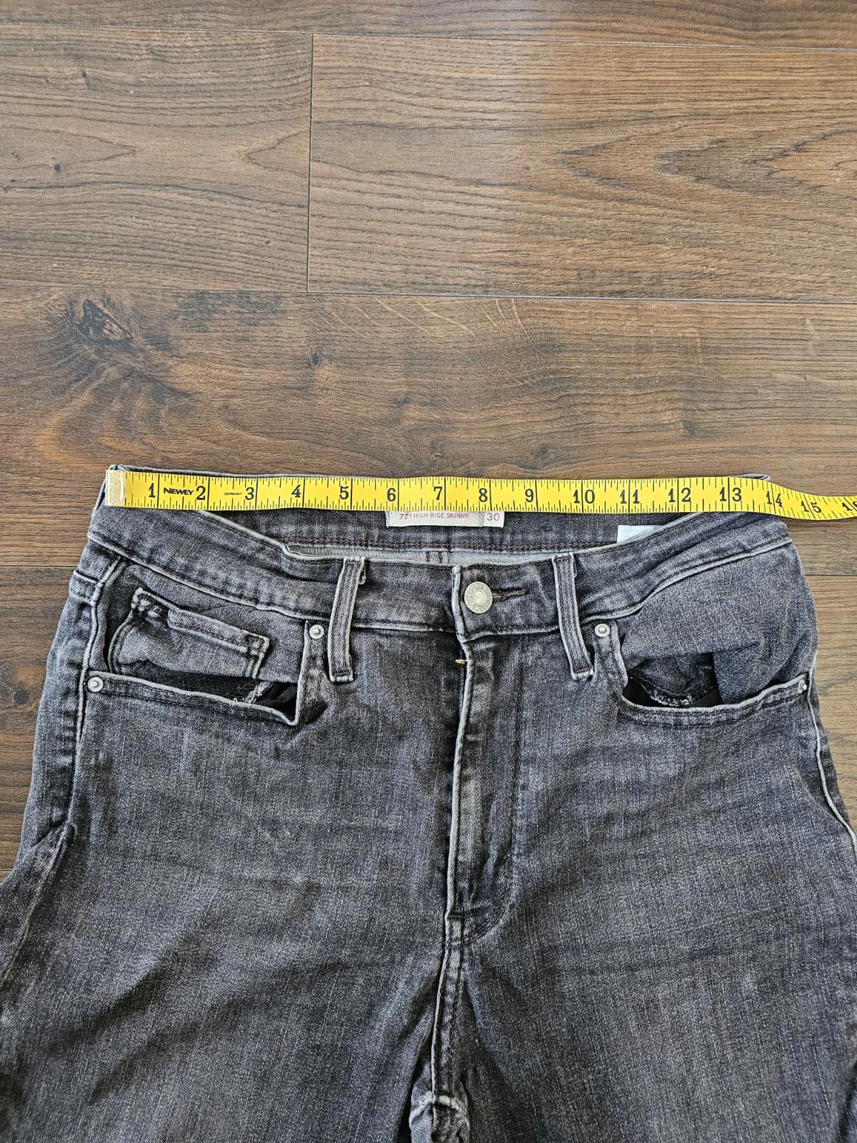 Levi's Womens Black Jeans 721 High Rise Skinny Fit W28/30L Denim