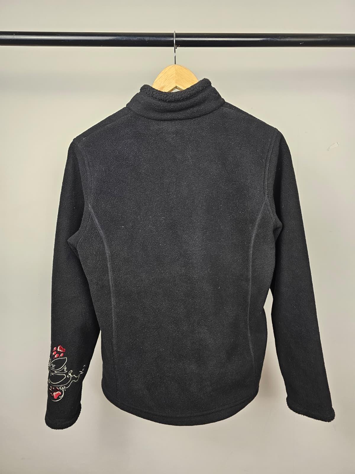 Jack Wolfskin Womens Pullover 1/4 Zip Y2K Floral Paw Fleece Jumper - 10